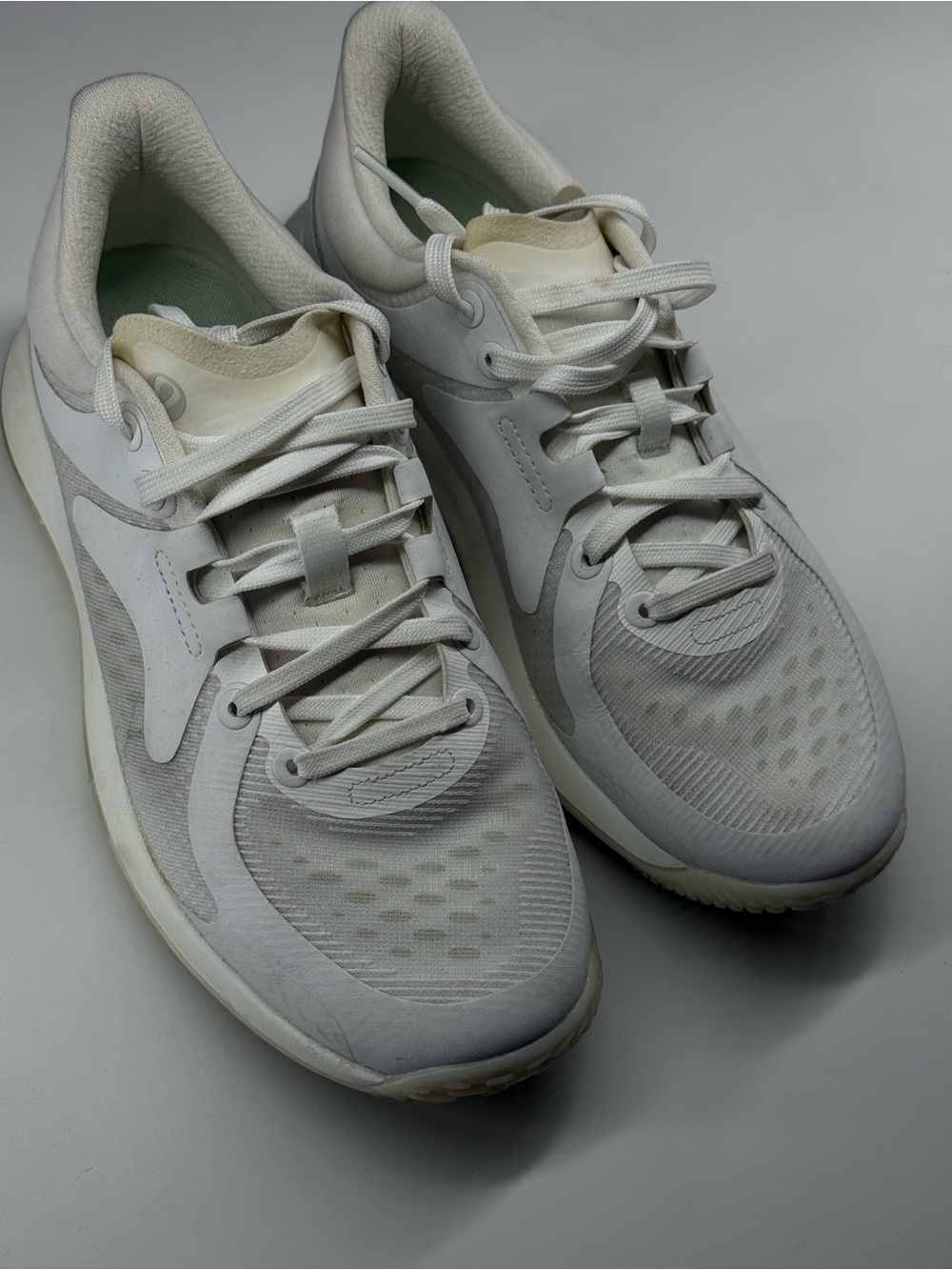 lululemon athletica Men's White and Cream Athletic Sneakers